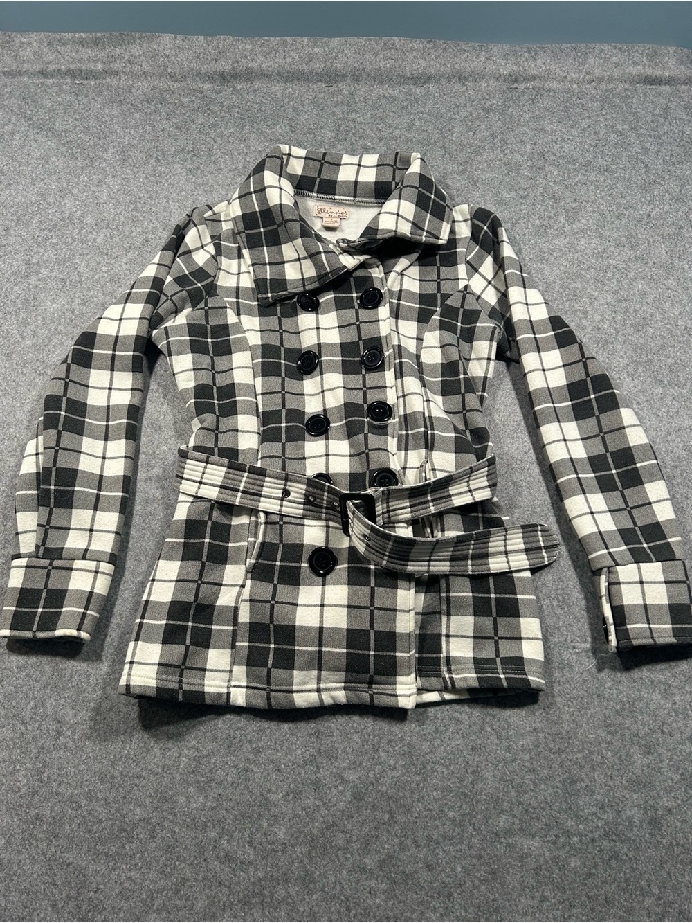 Glimmer by JJ Basics Plaid Trench coat With Belt Size L